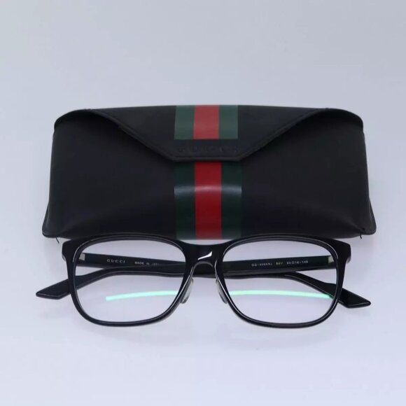 GUCCI Web Sherry Line Date Glasses plastic Black Red Green Auth - Picture 1 of 16
